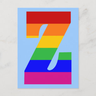 Postal Letra arco iris Z