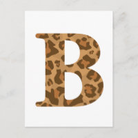 Letra B Nombre Monograma Imprimir Leopardo Inicial