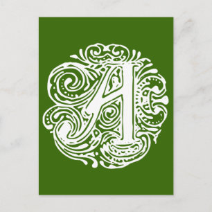 Postal Letra blanca monarquia "A"
