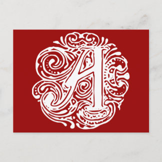 Postal Letra blanca monarquia "A"