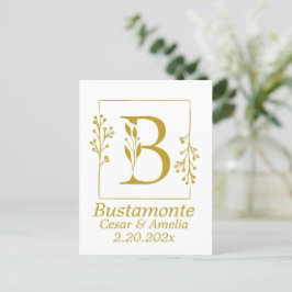 Postal Letra botánica moderna B personalizada