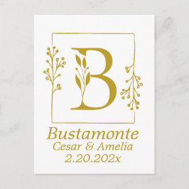 Postal Letra botánica moderna B personalizada