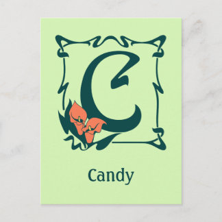 Postal Letra C del nuevo arte vintage de Fancy