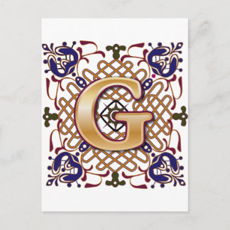 Postal Letra celta de diseño G