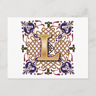 Postal Letra celta de diseño L