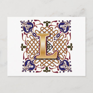 Postal Letra celta de diseño L