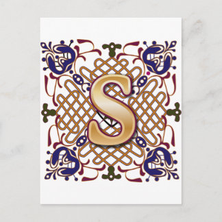 Postal Letra celta de diseño S