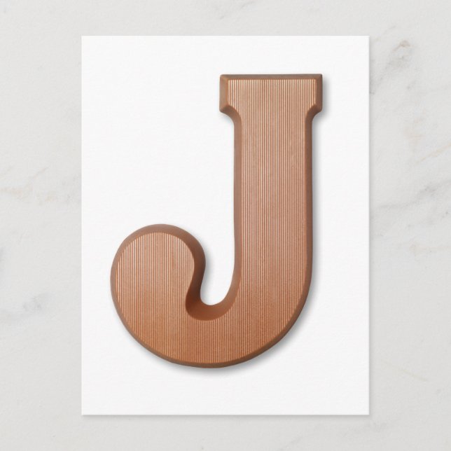 Postal Letra chocolate J (Anverso)