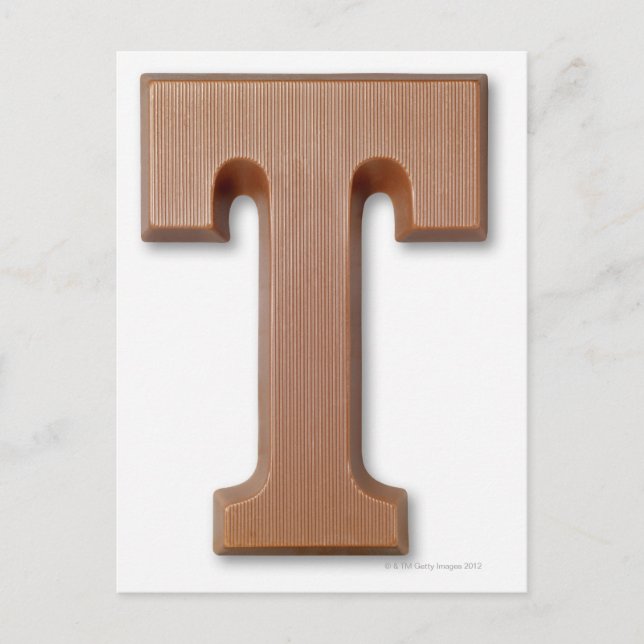 Postal Letra chocolate t (Anverso)