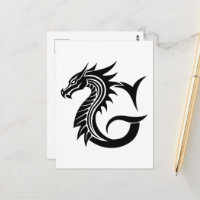 Letra con estilo dragón G, alfabeto dragón, monogr