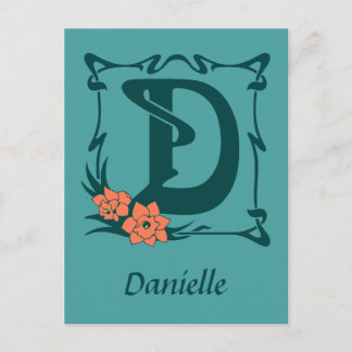 Postal Letra D de Fancy art New