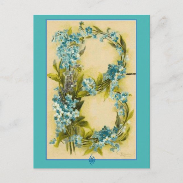 Postal Letra de alfabeto de flor Catherine Klein B (Anverso)