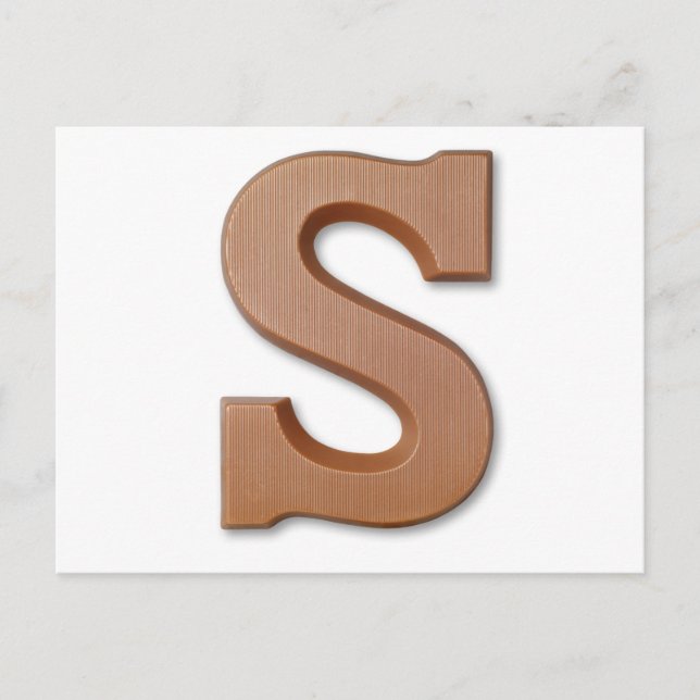 Postal Letra de chocolate S (Anverso)