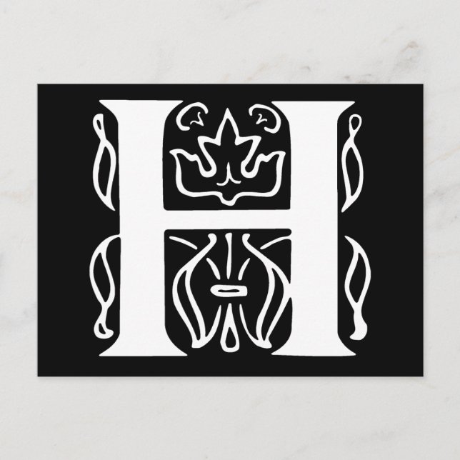 Postal Letra de fantasía H (Anverso)