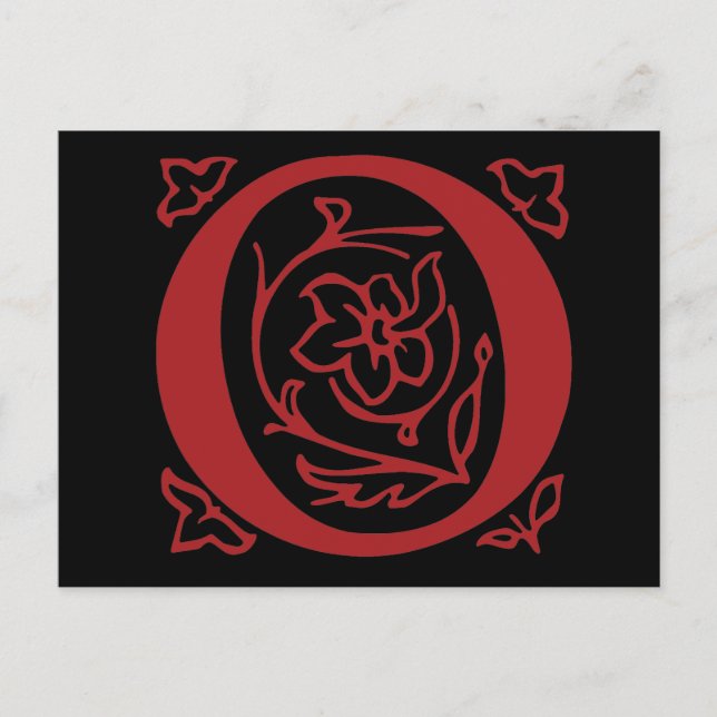 Postal Letra de fantasía o (Anverso)