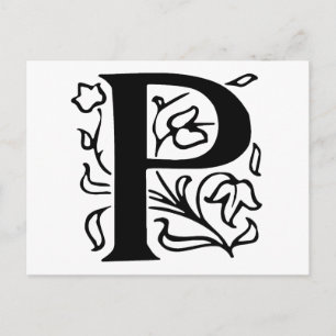 Postal Letra de fantasía P