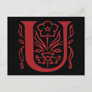 Postal Letra de fantasía U