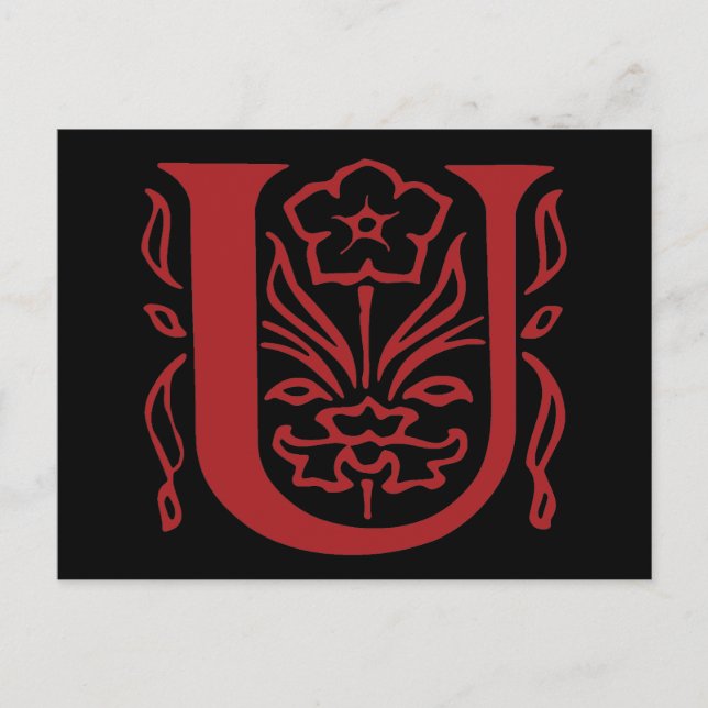 Postal Letra de fantasía U (Anverso)