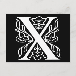 Postal Letra de fantasía X