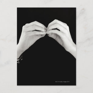 Postal Letra de firma b del hombre en lenguaje de signos