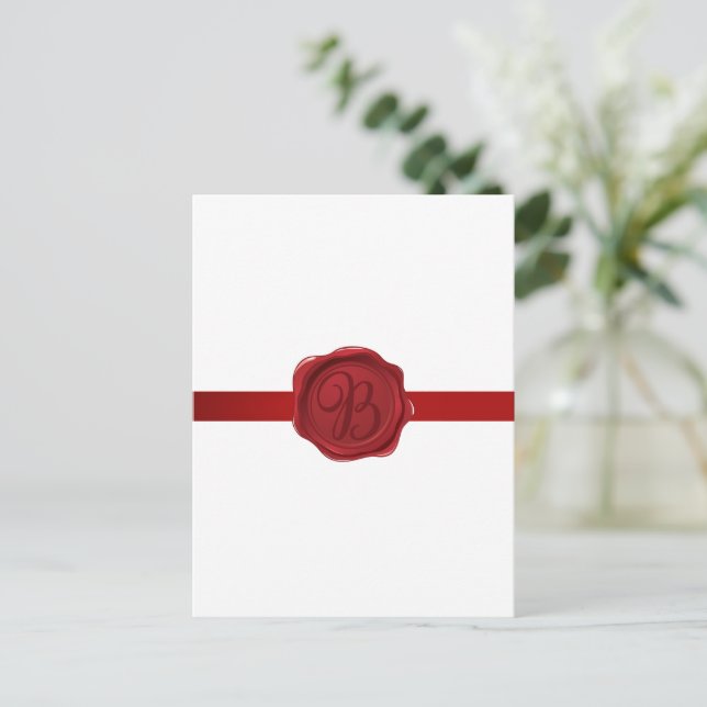 Postal Letra de grifo B sello de cera roja (Anverso de pie)