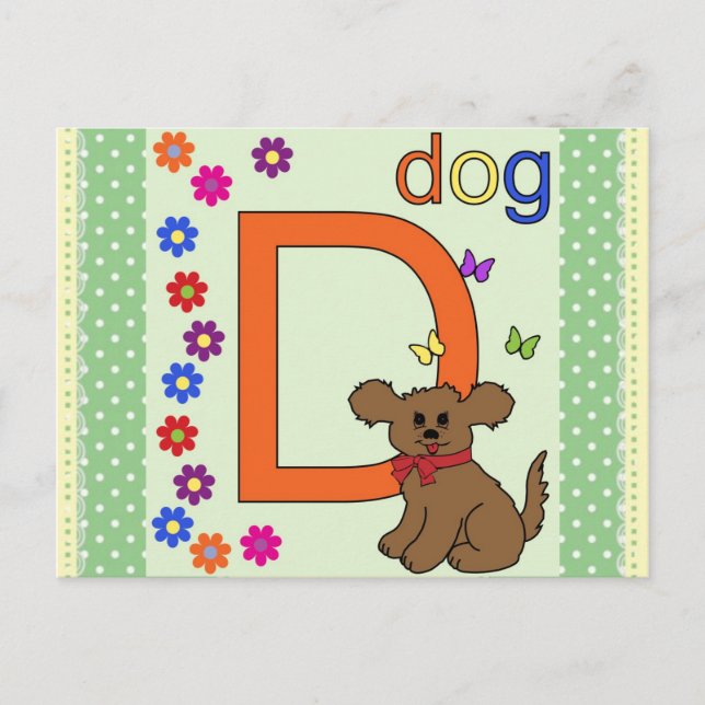 Postal Letra de perro D (Anverso)