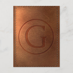 Postal letra del alfabeto de cuir G