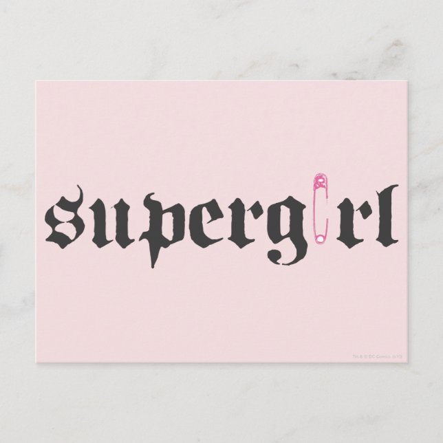 Postal Letra del pin de seguridad superchica (Anverso)