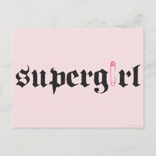 Postal Letra del pin de seguridad superchica