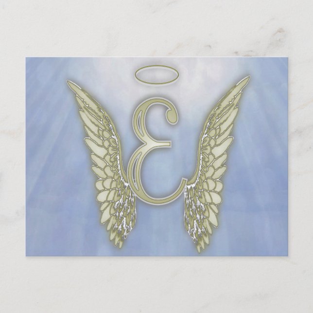 Postal Letra E Angel Monograma (Anverso)