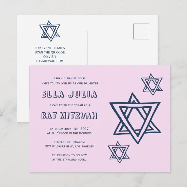 Postal LETRA EXTRAORDINARIA ESTRELLA DEL Personalizado DA (Anverso / Reverso)