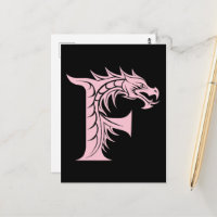 Letra F de estilo dragón, alfabeto de dragón, mono