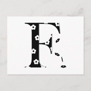 Postal Letra F del patrón de flor