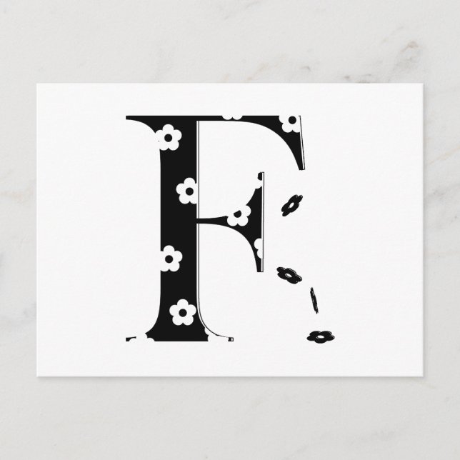 Postal Letra F del patrón de flor (Anverso)