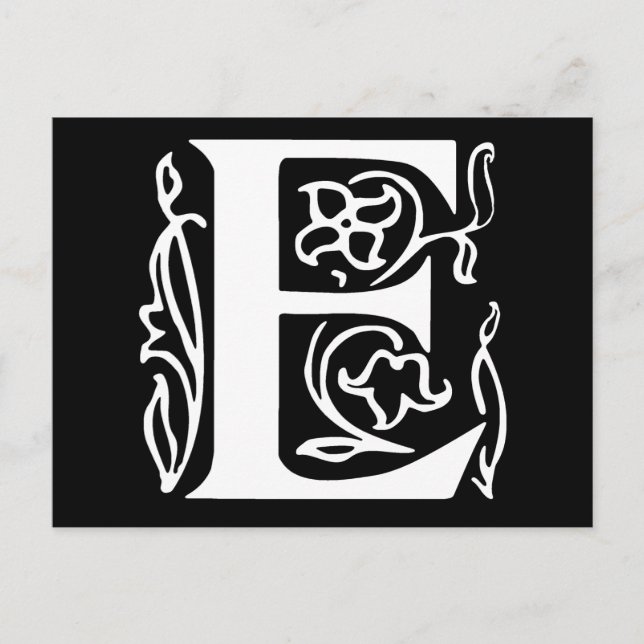 Postal Letra fancy E (Anverso)