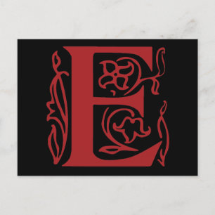 Postal Letra fancy E