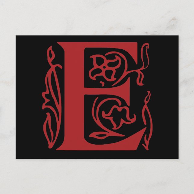 Postal Letra fancy E (Anverso)