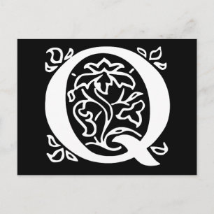Postal Letra fancy Q