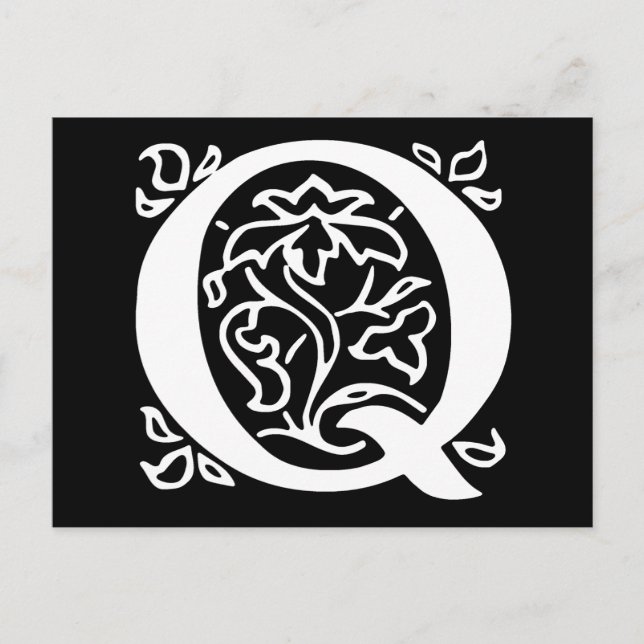 Postal Letra fancy Q (Anverso)