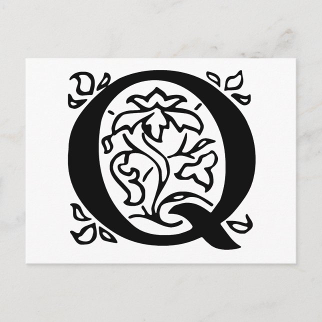 Postal Letra fancy Q (Anverso)