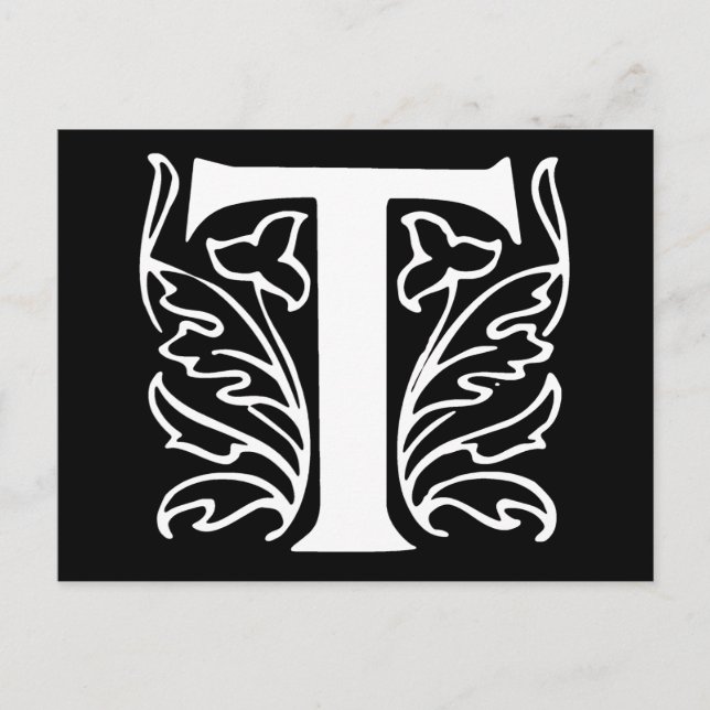 Postal Letra fancy T (Anverso)