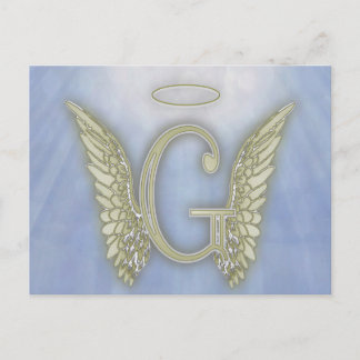 Postal Letra G Angel Monograma