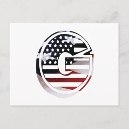 Postal Letra G monograma inicial USA