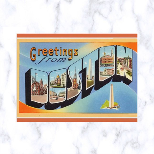 Postal Letra Grande Antigua Boston Massachusetts (Subido por el creador)