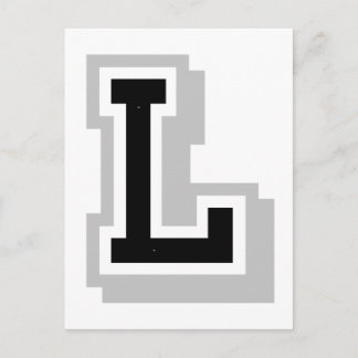 Postal letra gris negra L