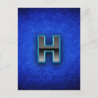 Letra H - edición azul neón
