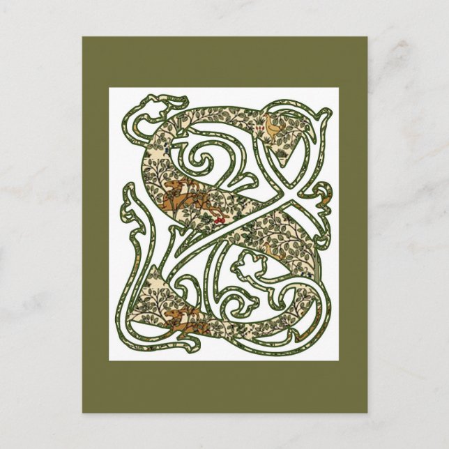 Postal Letra iluminada "S" (Anverso)