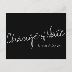 Postal Letra informal   Negro Gris Cambio de Fecha de Bod