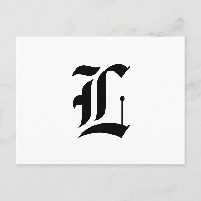 Postal Letra inglesa antigua personalizado (p. ej. L para (Anverso)