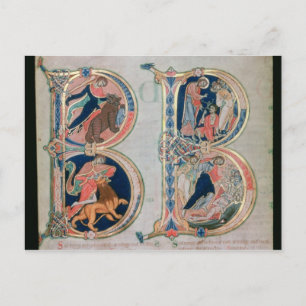 Postal Letra inicial 'B' Beatus vir - Bendita es la